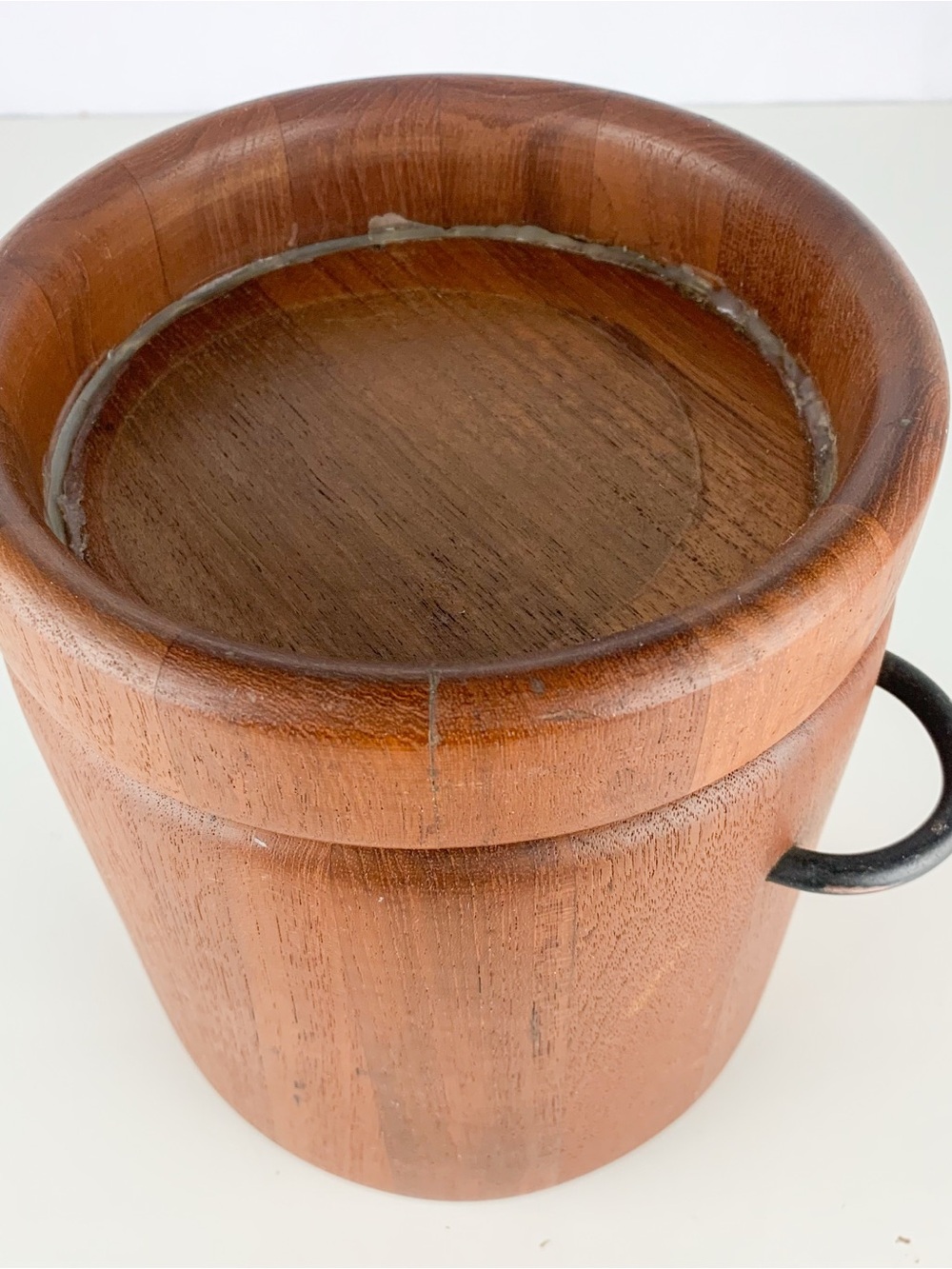 Vintage Digsmed Denmark Teak Wood Ice Bucket MCM Mid Century Modern Barware⁠ htf